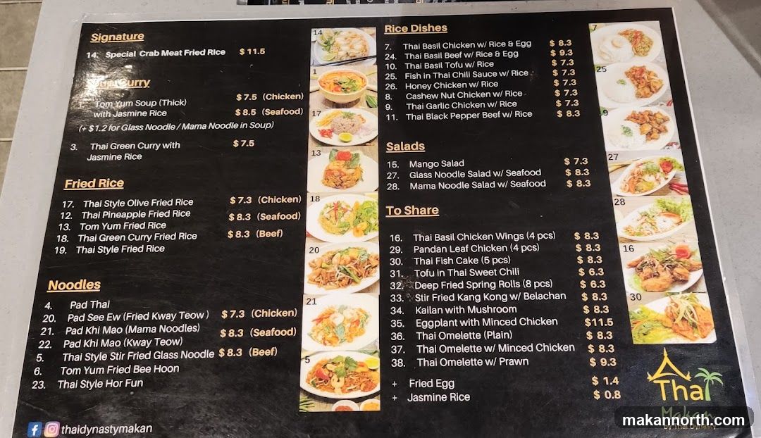 Thai Makan Menu