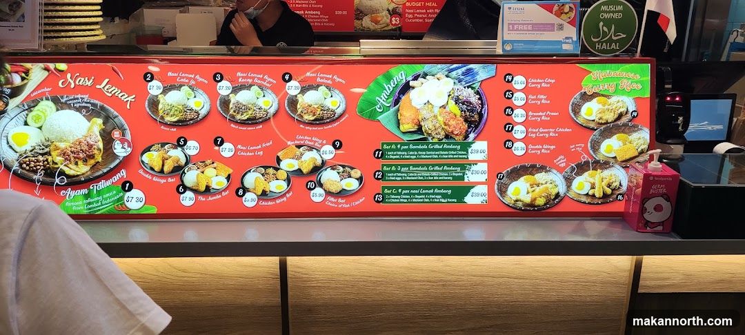 Nasi Lemak and Hainanese Curry Rice Menu