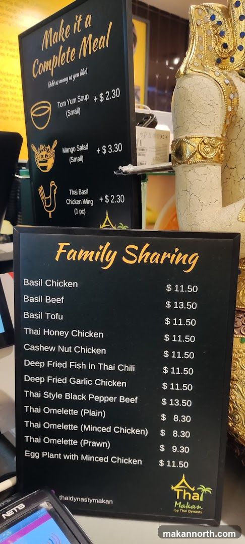 Thai Dynasty Menu