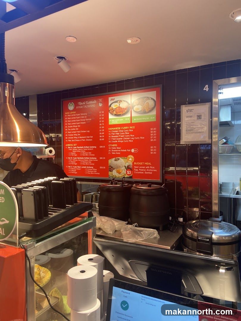 Nasi Lemak Ayam Taliwang Menu