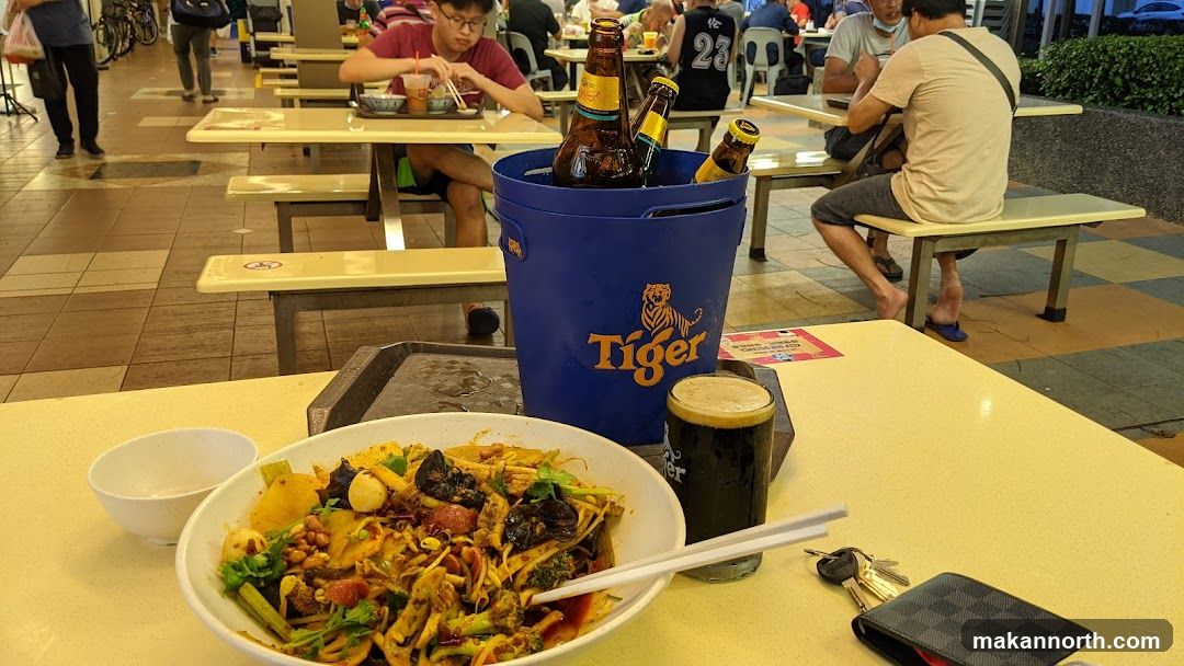Food and Drinks at an Outdoor Seating Area