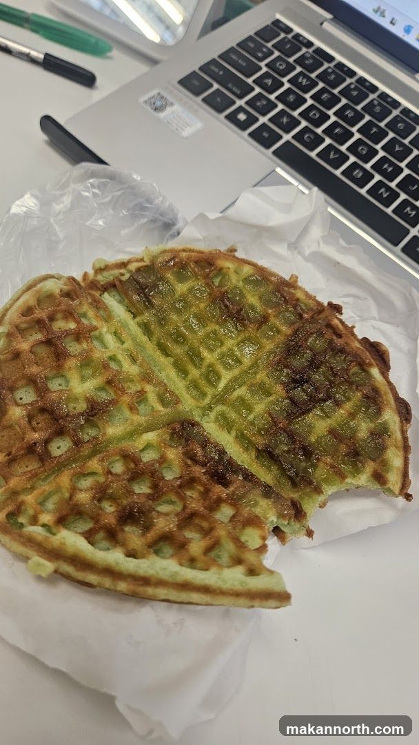 Waffle with green filling