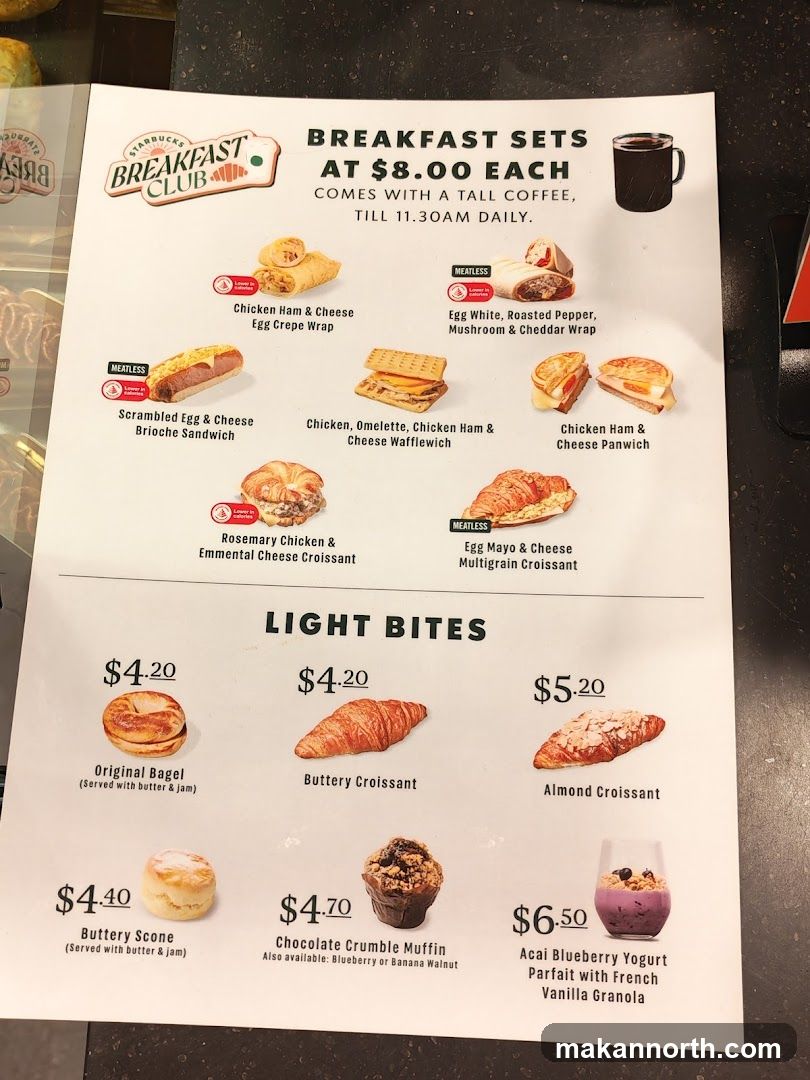 Starbucks Breakfast Club Menu