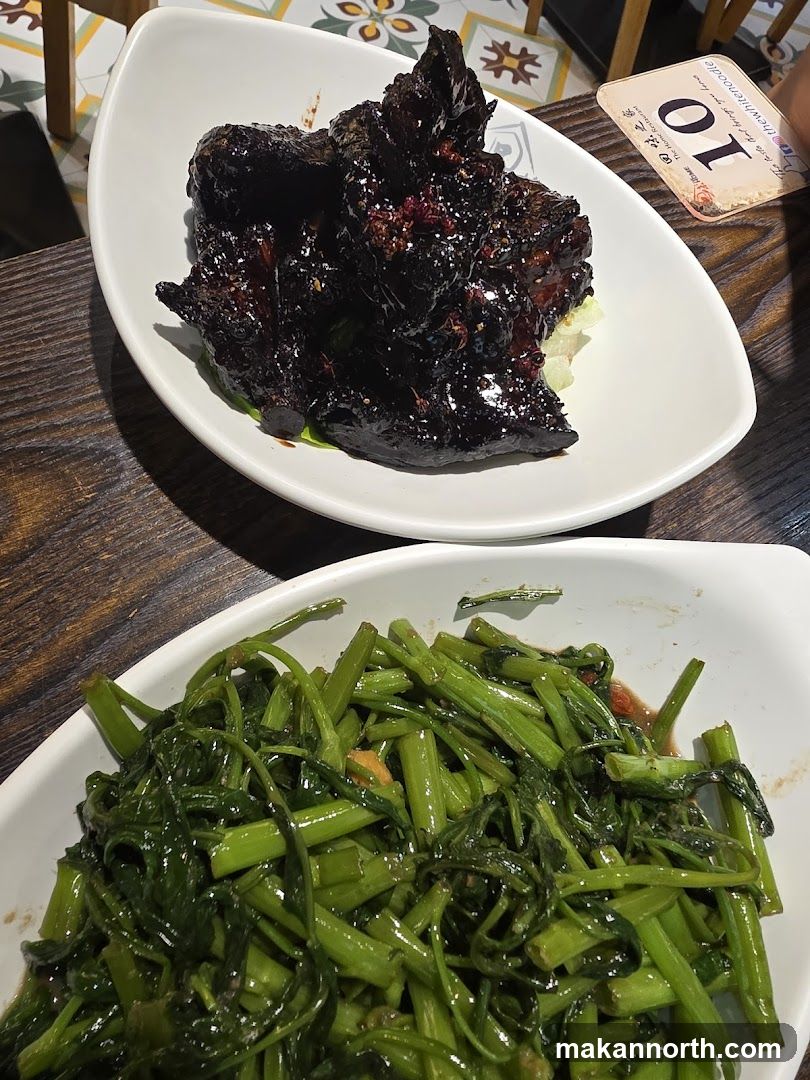 Two dishes of food