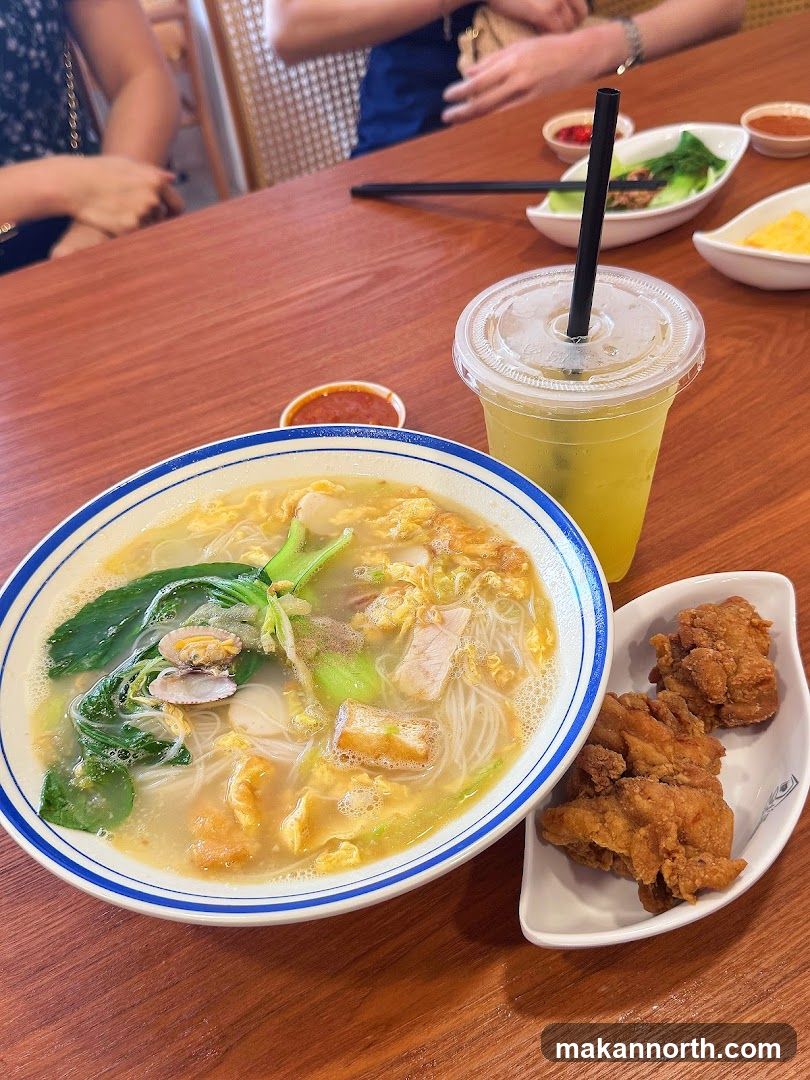 Noodle Soup and Fried Chicken