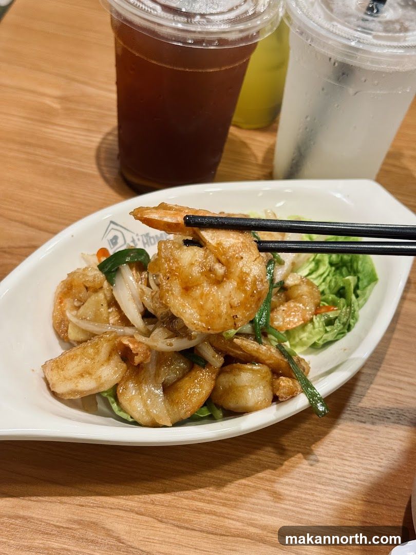Shrimp Dish with Drinks