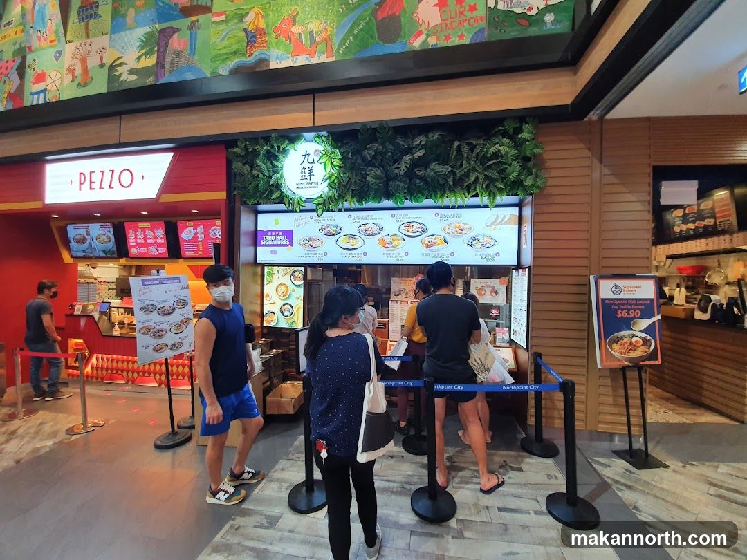 Food court with various food stalls