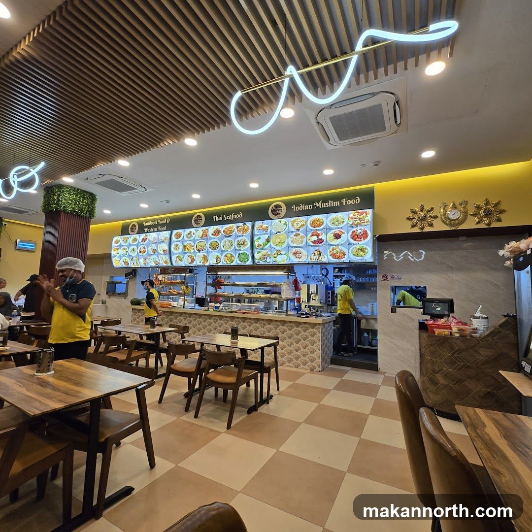 Restaurant Interior with Menu Display