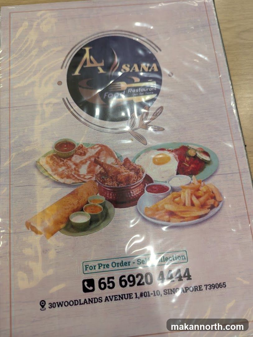 Asana Food Restaurant Menu