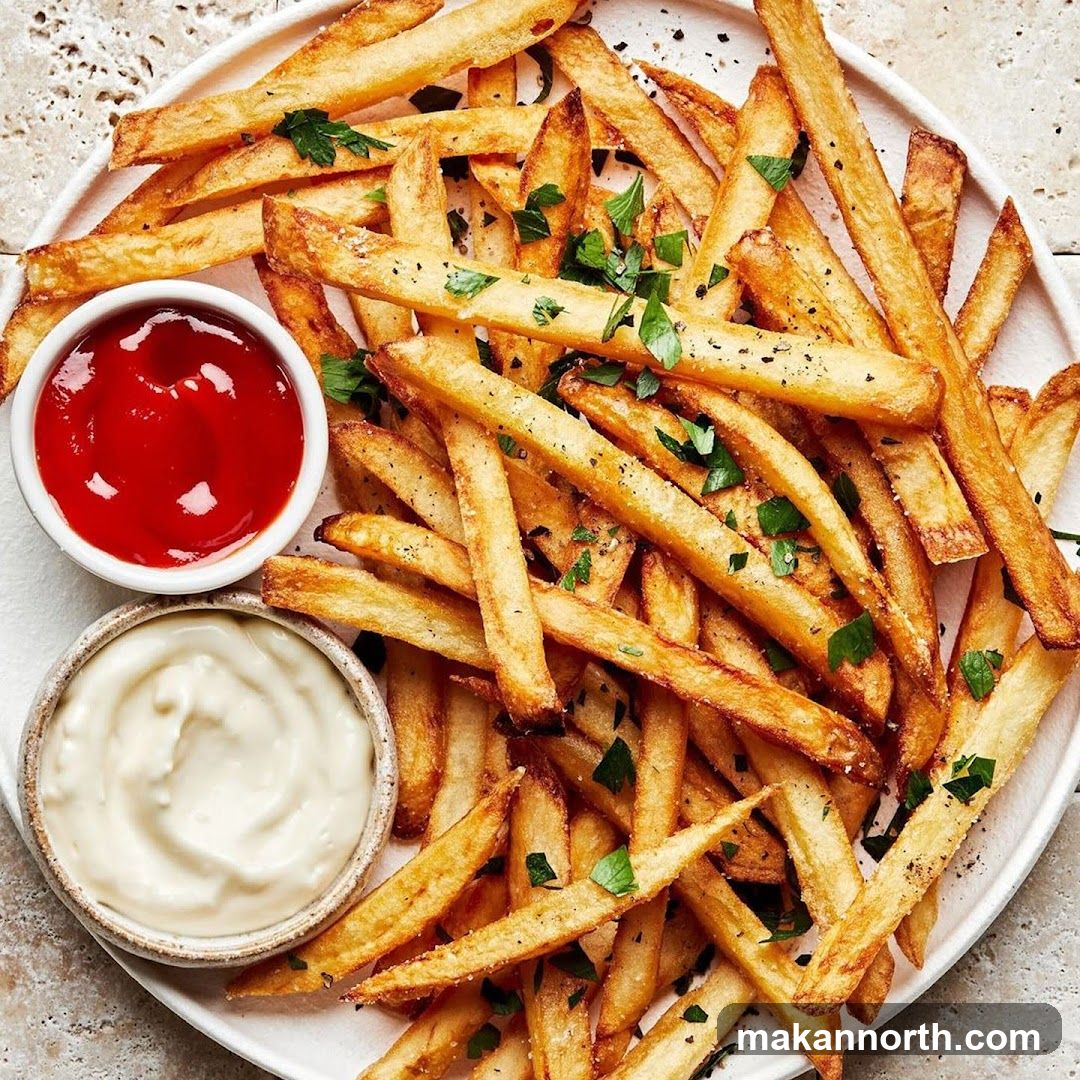 French Fries with Ketchup and Mayonnaise