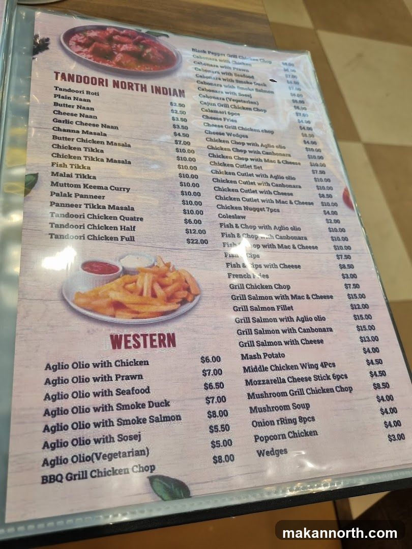 TANDOORI NORTH INDIAN & WESTERN MENU