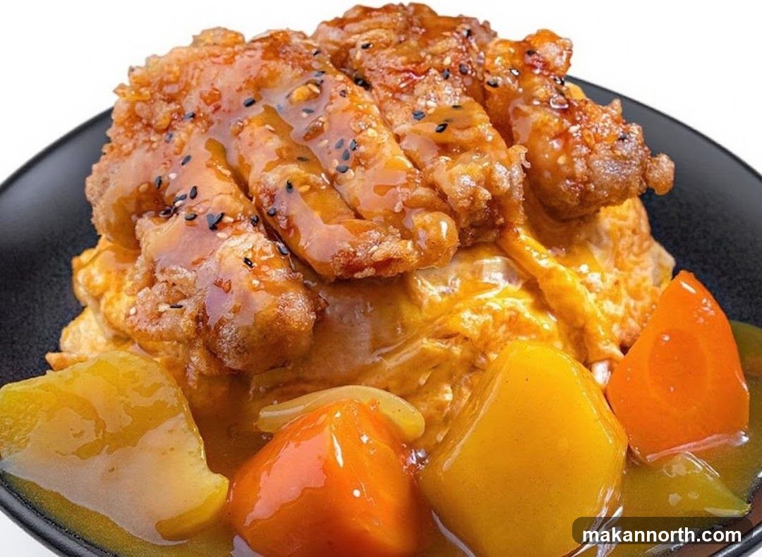 Fried Chicken with Curry and Vegetables