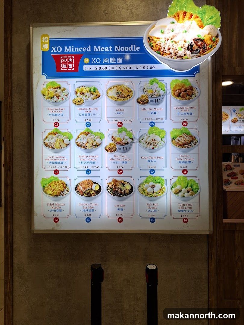 XO Minced Meat Noodle Menu