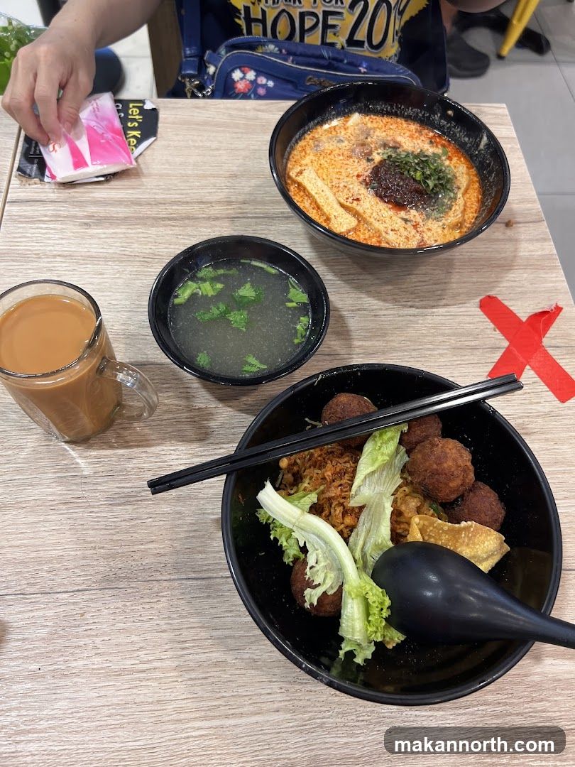 Table with food and drink
