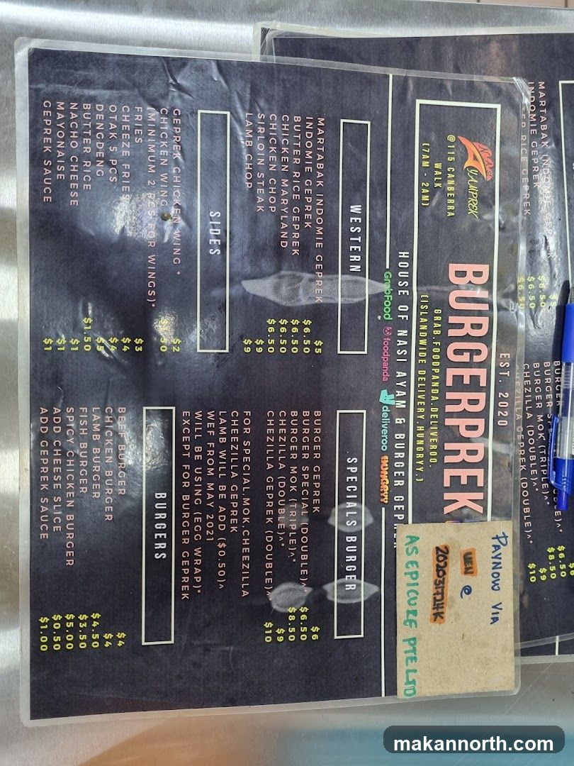 BURGERPREK Menu