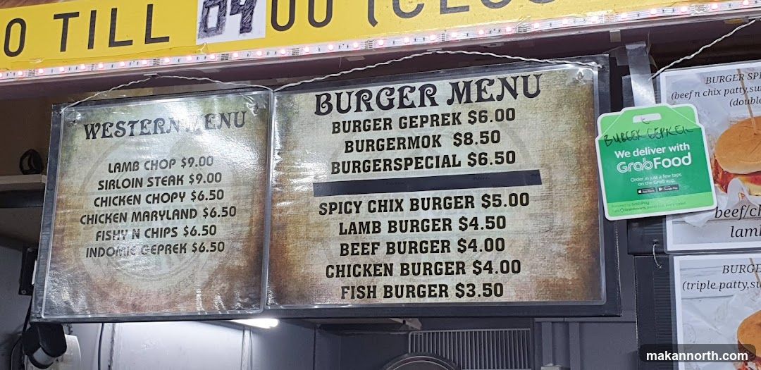 Burger and Western Menu