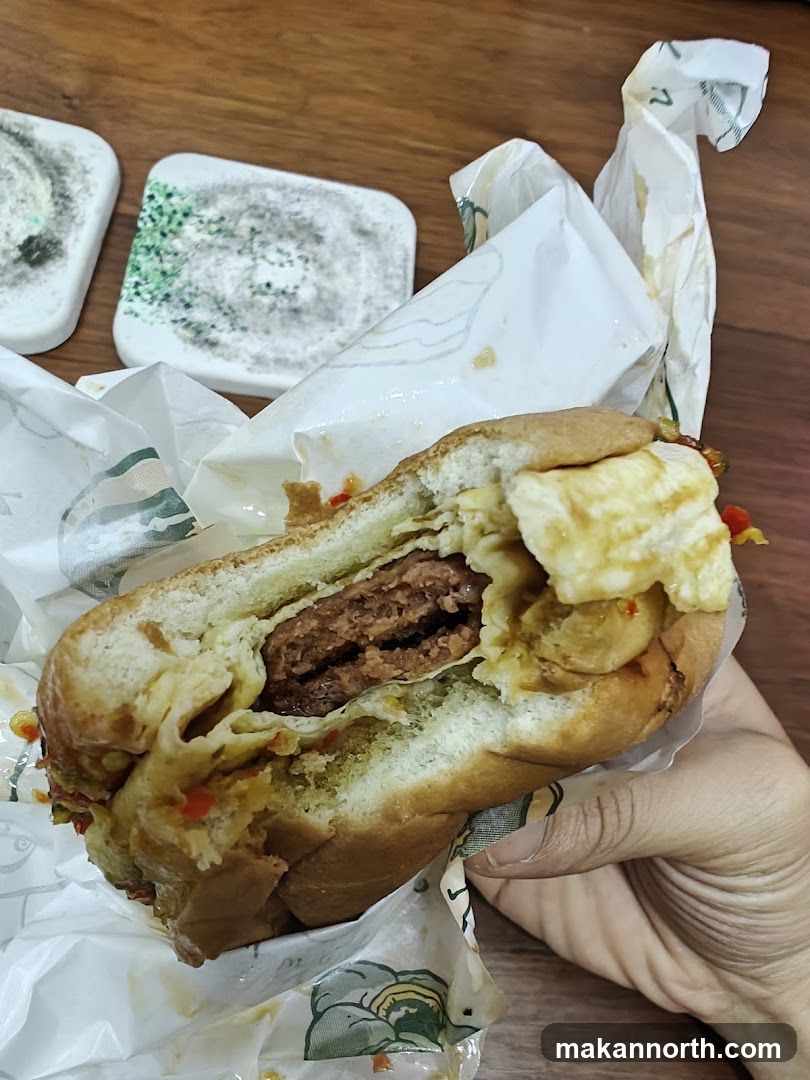 Burger with Egg and Vegetables