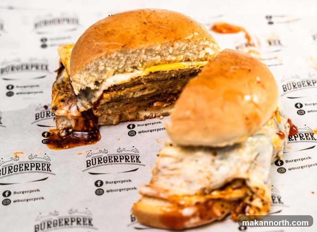 Burger with multiple patties and cheese