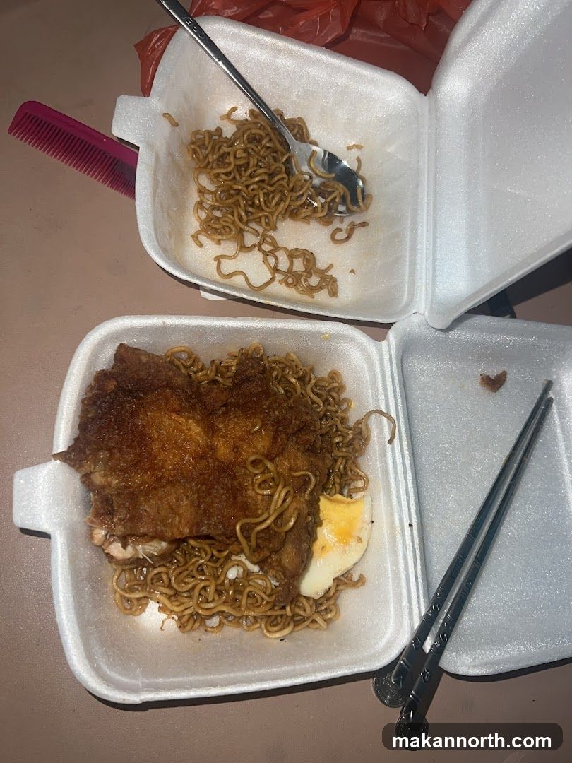 Noodles with Fried Chicken and Egg