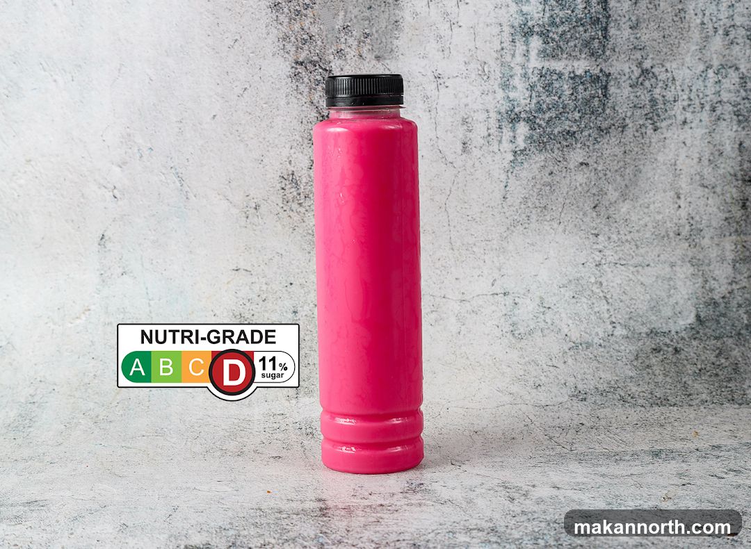 Pink Drink Bottle with Nutri-Grade Label