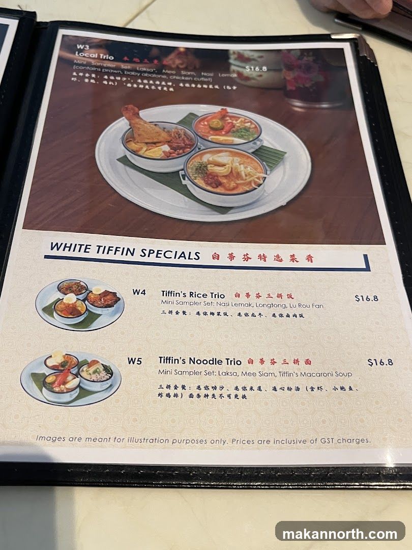WHITE TIFFIN SPECIALS