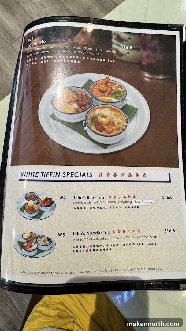 WHITE TIFFIN SPECIALS