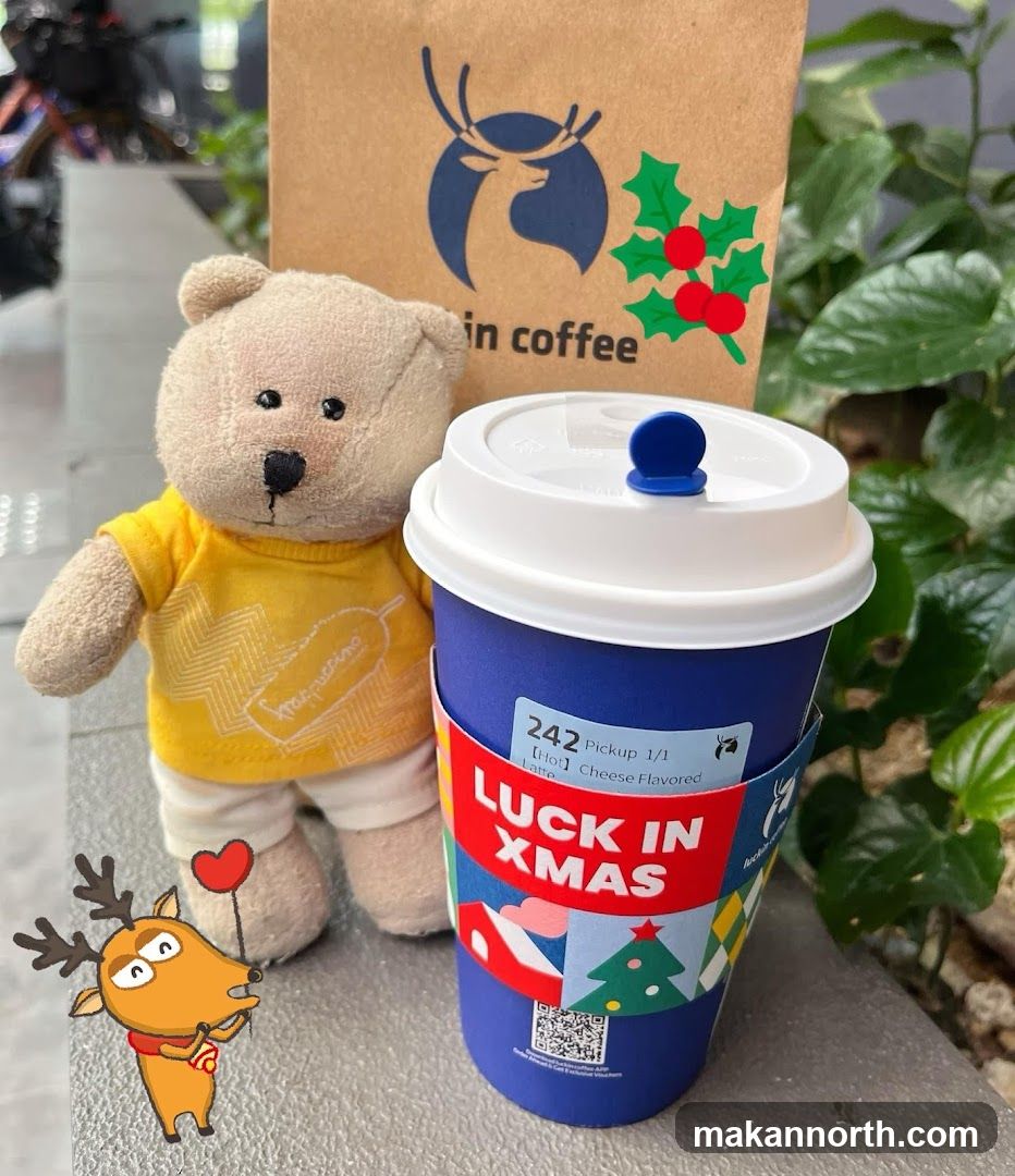 Christmas Themed Coffee Cup and Bear