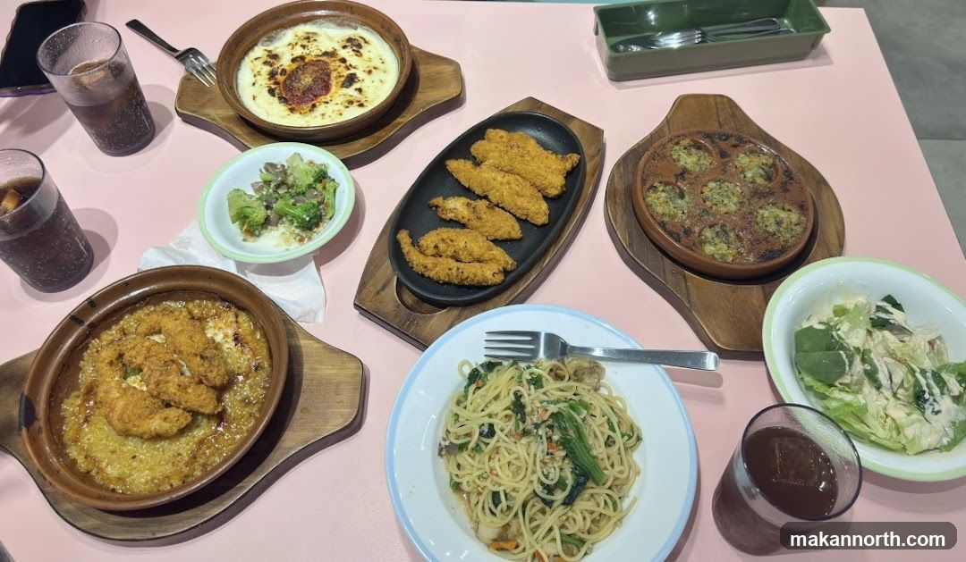 Table with various dishes