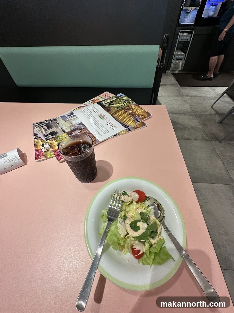 Table Setting with Salad and Menu