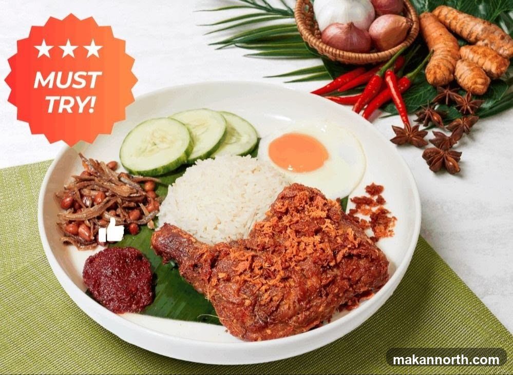 Nasi Lemak with Fried Chicken