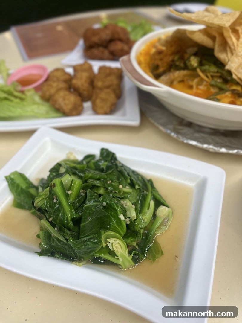Stir-fried Greens and Fried Items