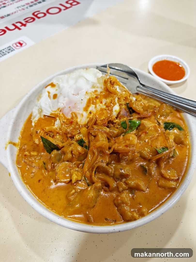 Curry Noodles with Fried Egg