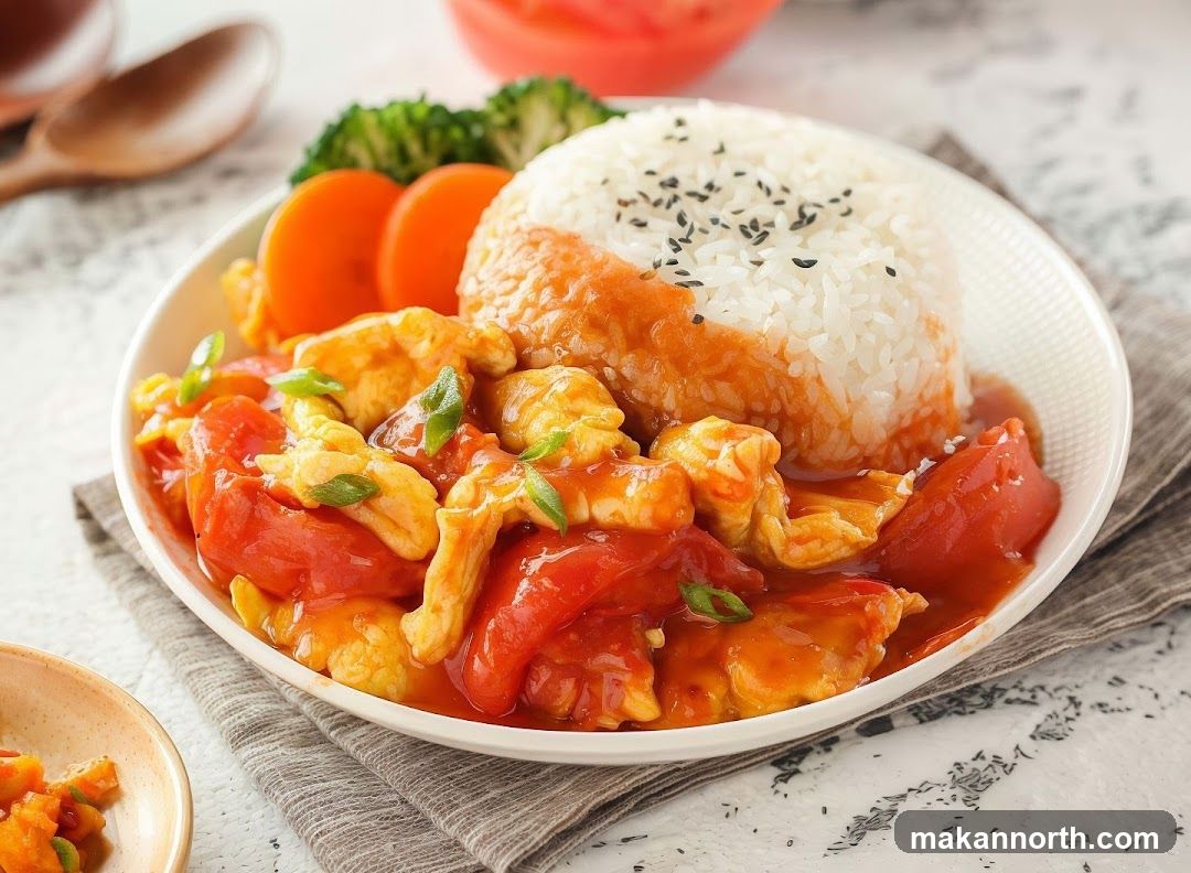 Chicken and Tomato Stir-fry with Rice