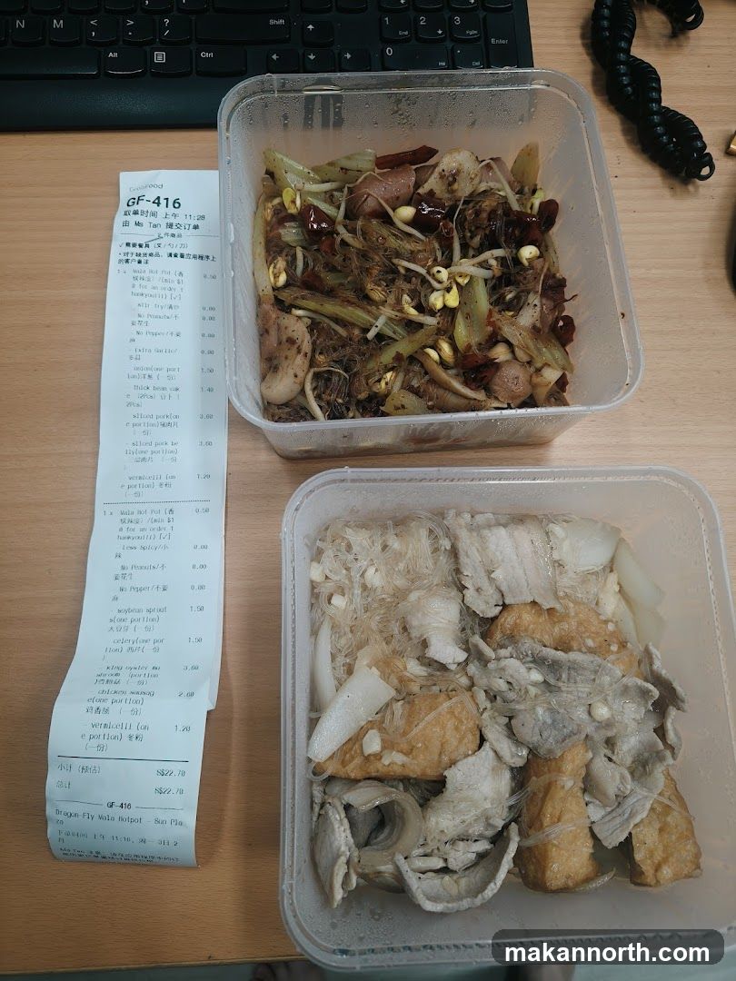 Takeaway Food Containers and Receipt
