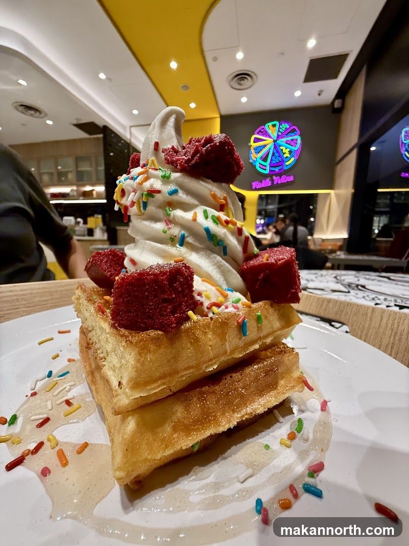 Waffle with Soft Serve Ice Cream