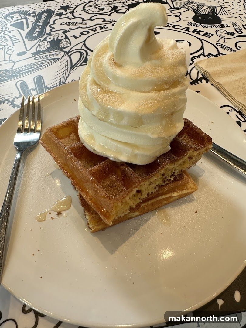 Waffles with Soft Serve Ice Cream