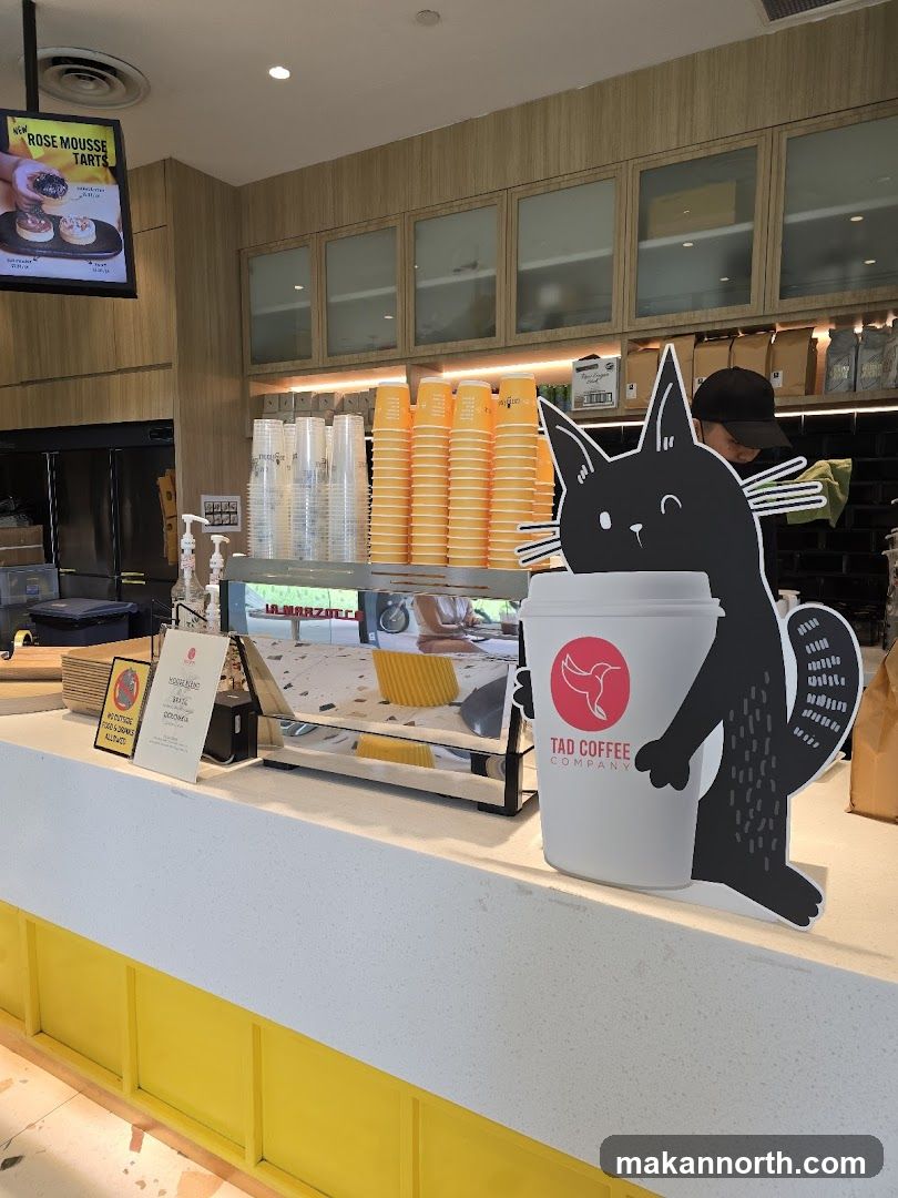 Coffee shop counter with mascot