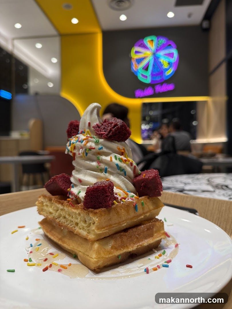 Waffle with Soft Serve Ice Cream