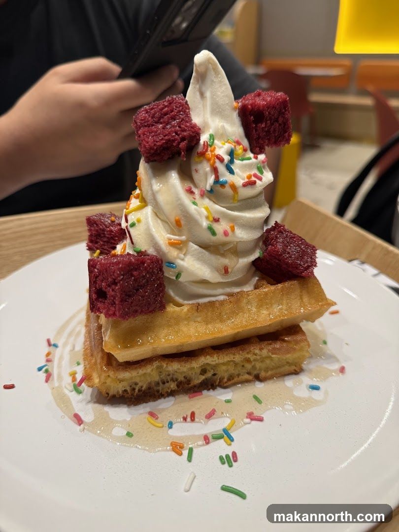 Waffle with Soft Serve Ice Cream