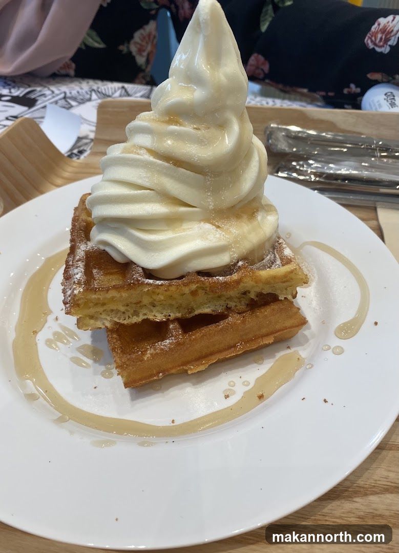 Waffles with Soft Serve Ice Cream