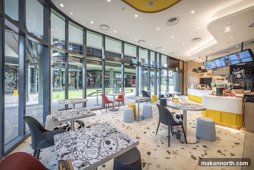 Modern Cafe Interior with Seating