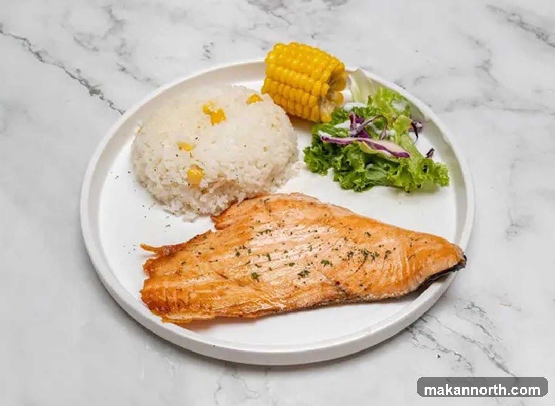 Salmon with Rice and Corn
