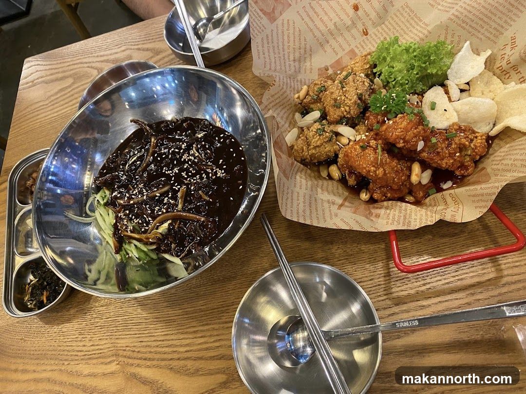 Korean Fried Chicken and Noodles