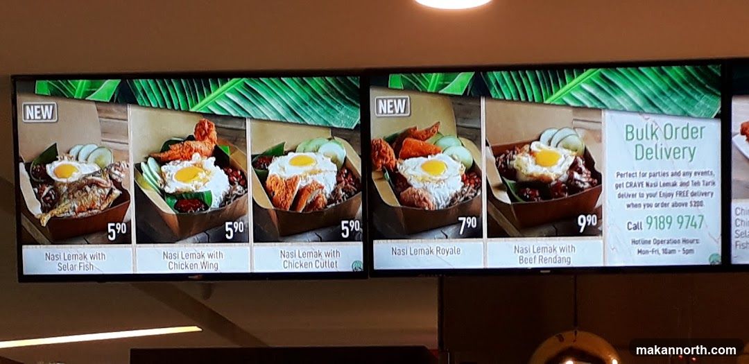 Nasi Lemak Menu