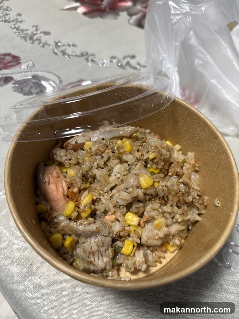 Fried Rice with Salmon and Corn