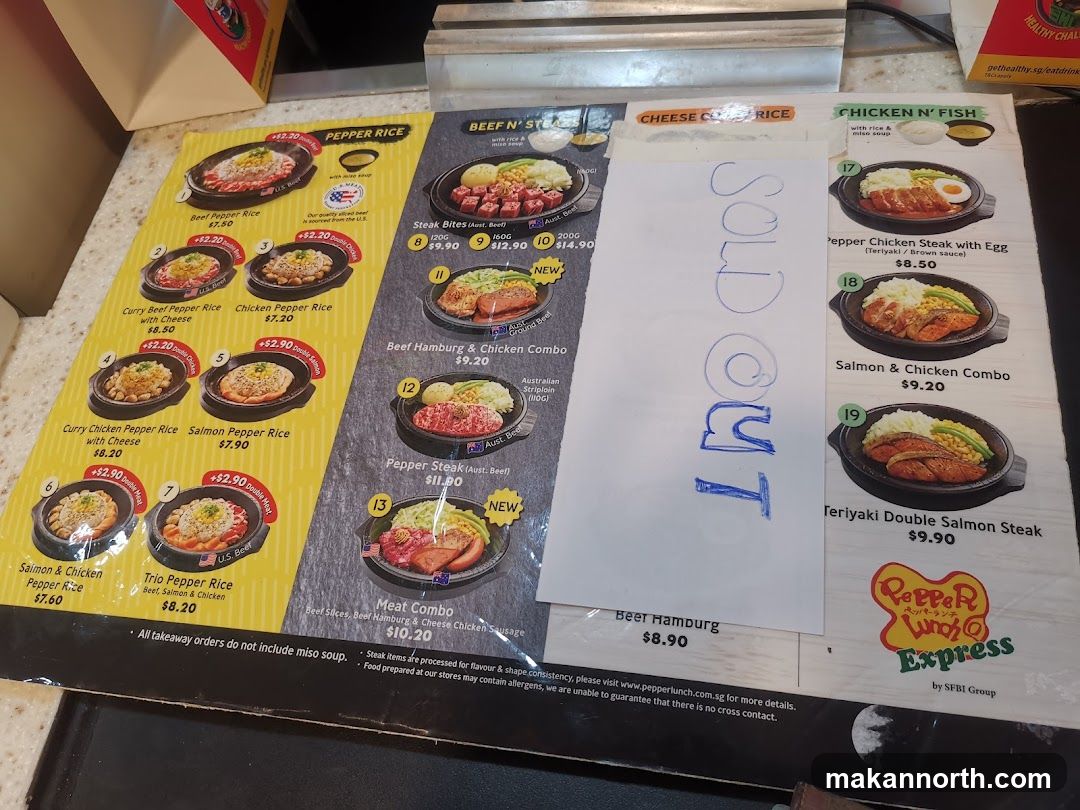 Pepper Lunch Express Menu
