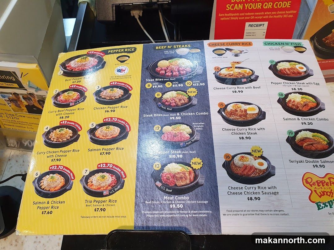 Pepper Lunch Menu