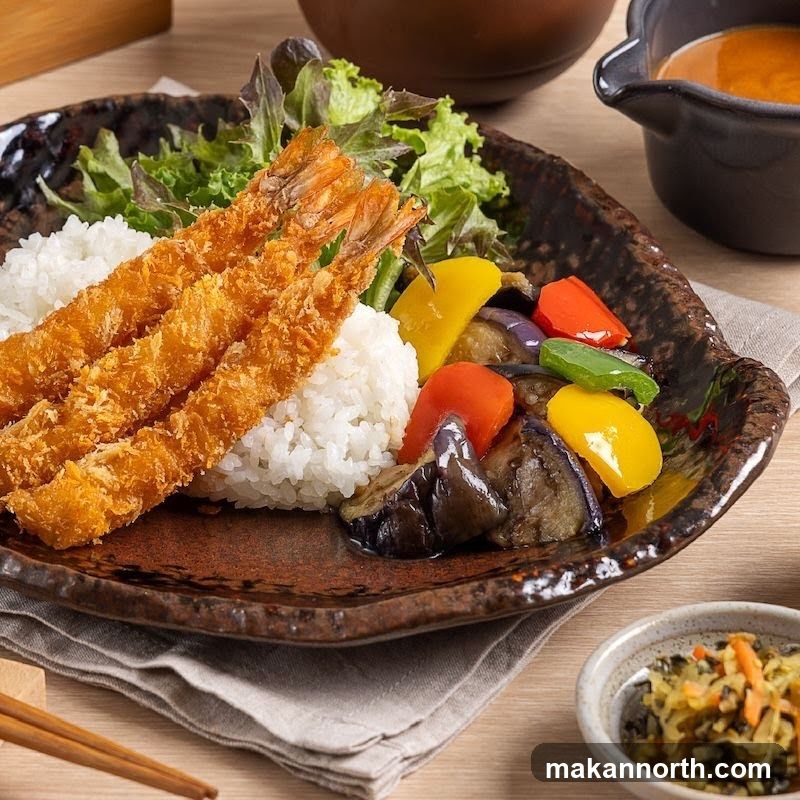 Fried Shrimp and Vegetable Plate