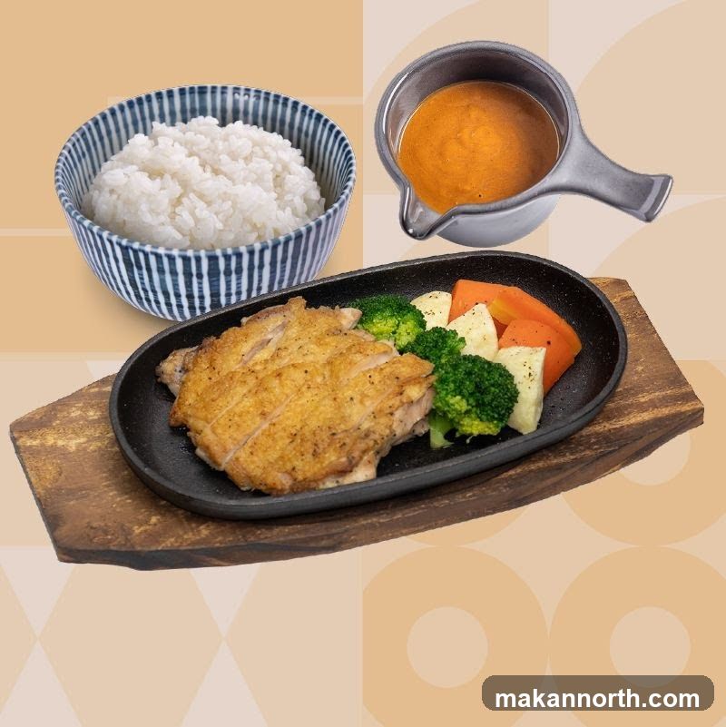 Chicken Steak with Vegetables and Rice