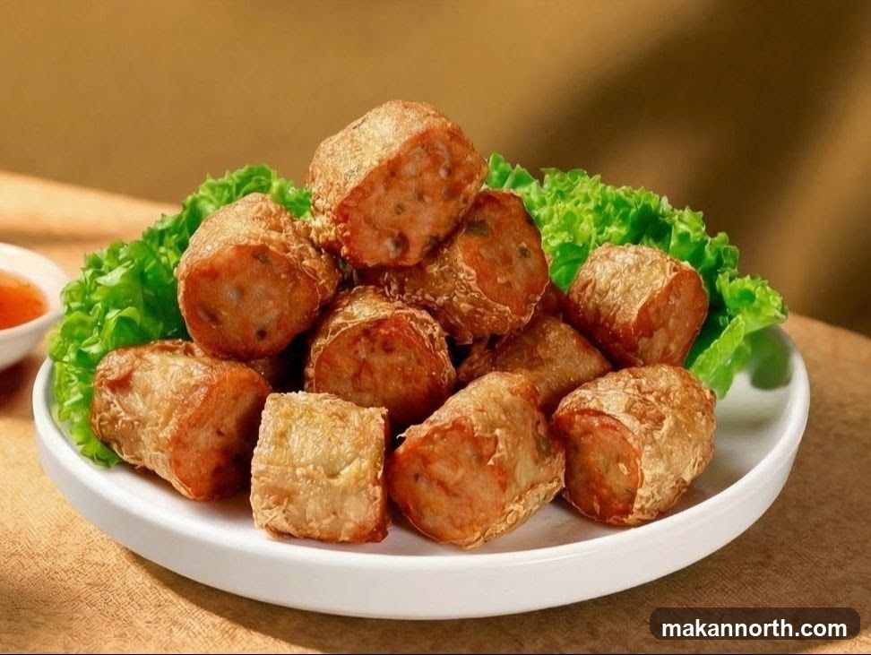 Fried Meat Rolls with Lettuce